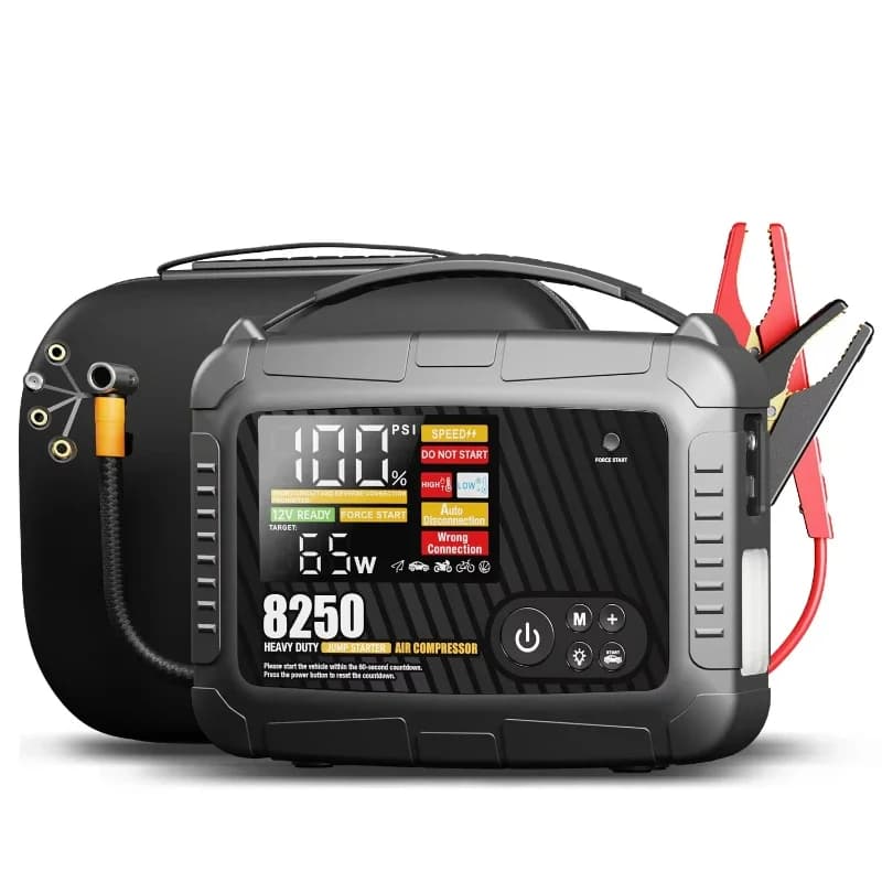 Avviatore di Emergenza per Auto all'Ingrosso 6700A 12 Volt 32000 mAh con Compressore d'Aria e Gonfiatore Pneumatici 150 psi