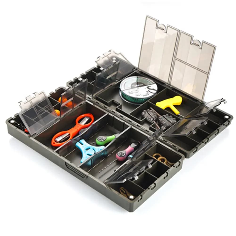 Carp Fishing Organizer Box Portable Fishing Tackle Storage Organizer Fly Fishing Tackle Storage Box Fishing Gear Accessories