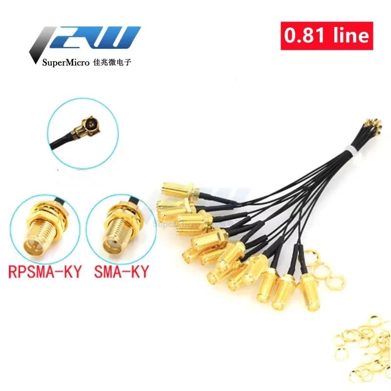 Cavo a spirale con spina RF SMA / RP-SMA femmina a MHF4 IPX IPX4 da 5 pezzi per scheda PCI Mini da 0,81 mm scheda WIFI Intel 10 cm 15 cm 20 cm 30 cm