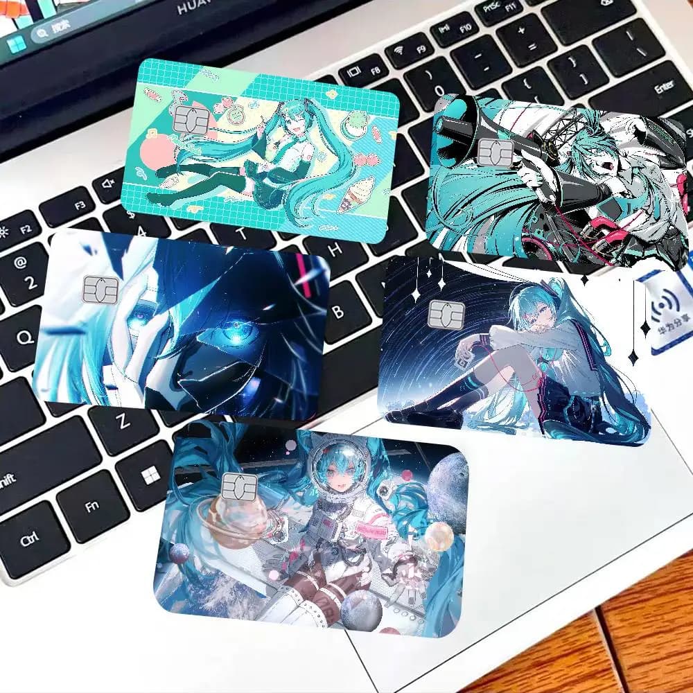 Virtual Singer M-Miku Anmie Sticker Film Skin Cover For Credit Card Debit Bank Card Front