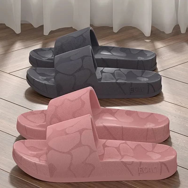 Women's Home Slippers Light Weight Simple Wear-Resistant Indoor/Outdoor Shoes EVA Non-Slip Summer Pink Open-toe Slippers