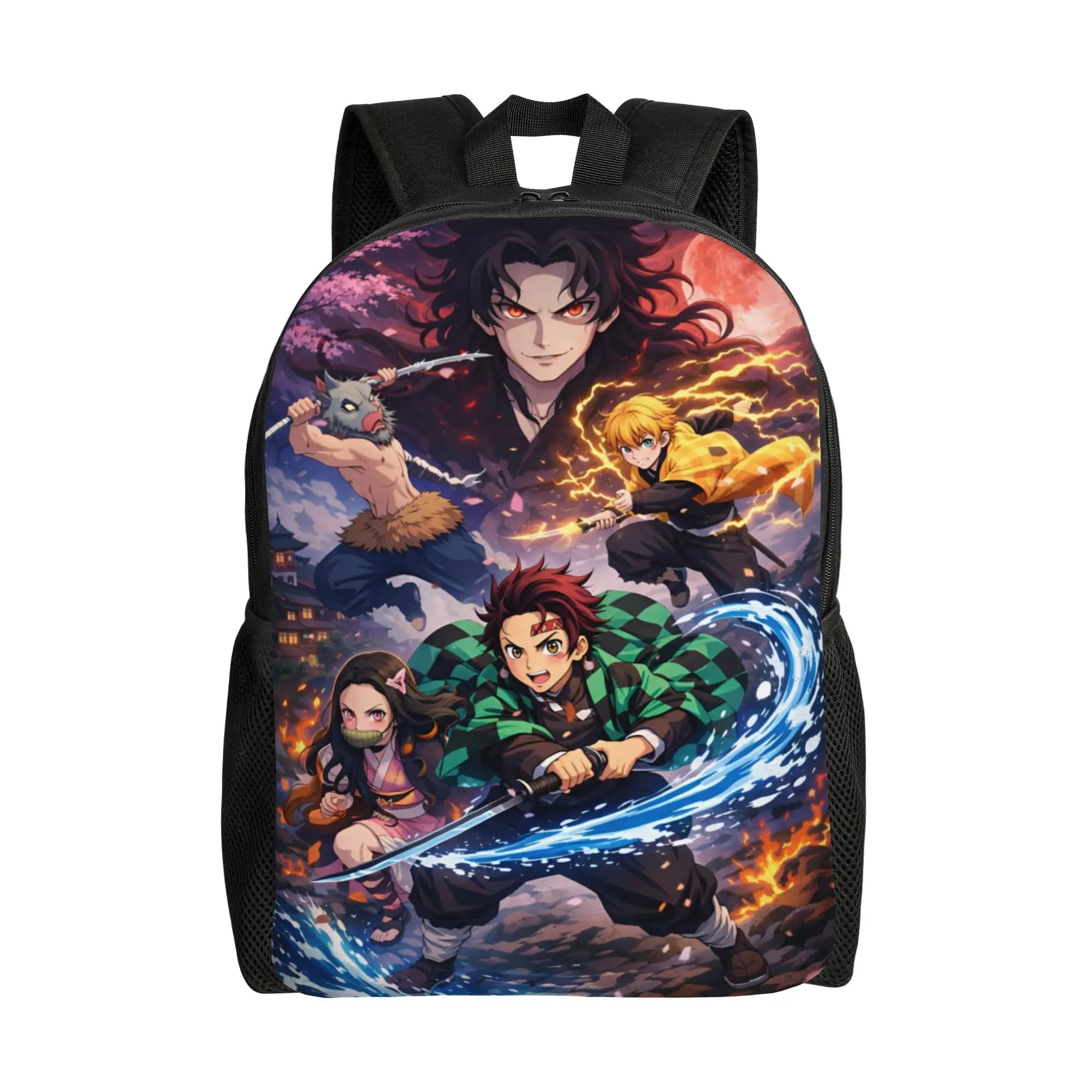 D-Demons Slayers Travel Backpack Women Men School Laptop Bookbag Kimetsus No Yaibas Cartoon Anime College Student Daypack Bags