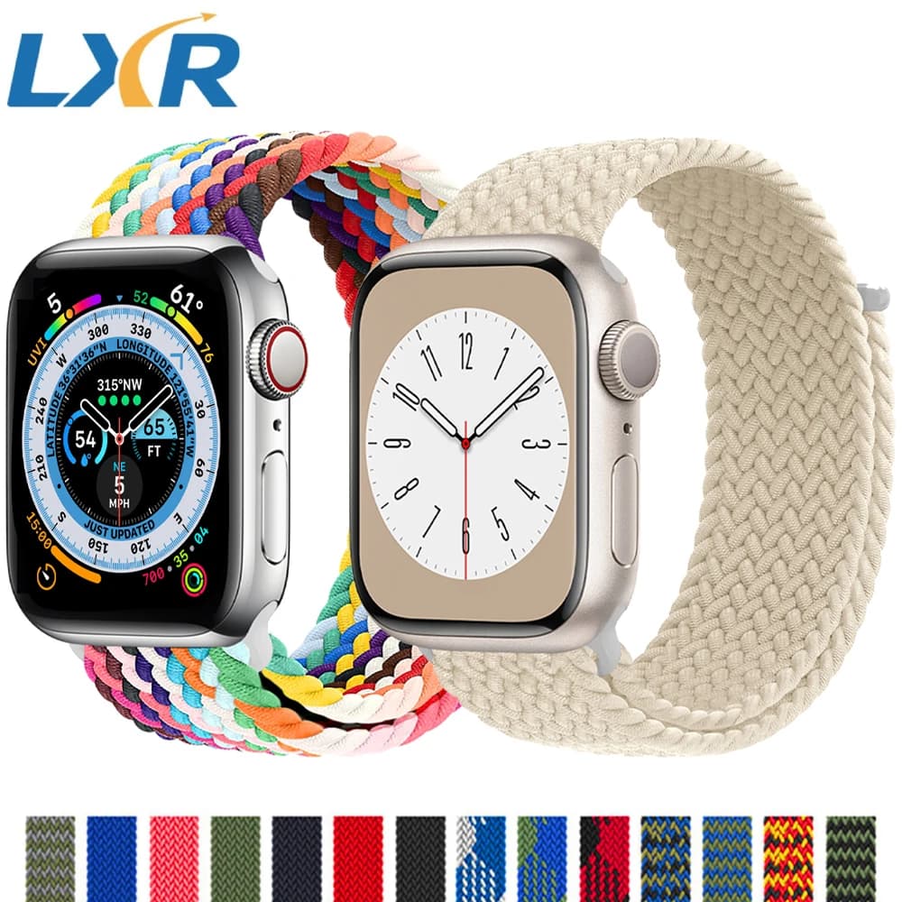 Cinturino per cinturino Apple watch 44mm 40mm 45mm 41mm 42mm 38mm Bracciale Solo Loop intrecciato elastico in nylon serie iWatch 3 4 5 se 6 7 8 9