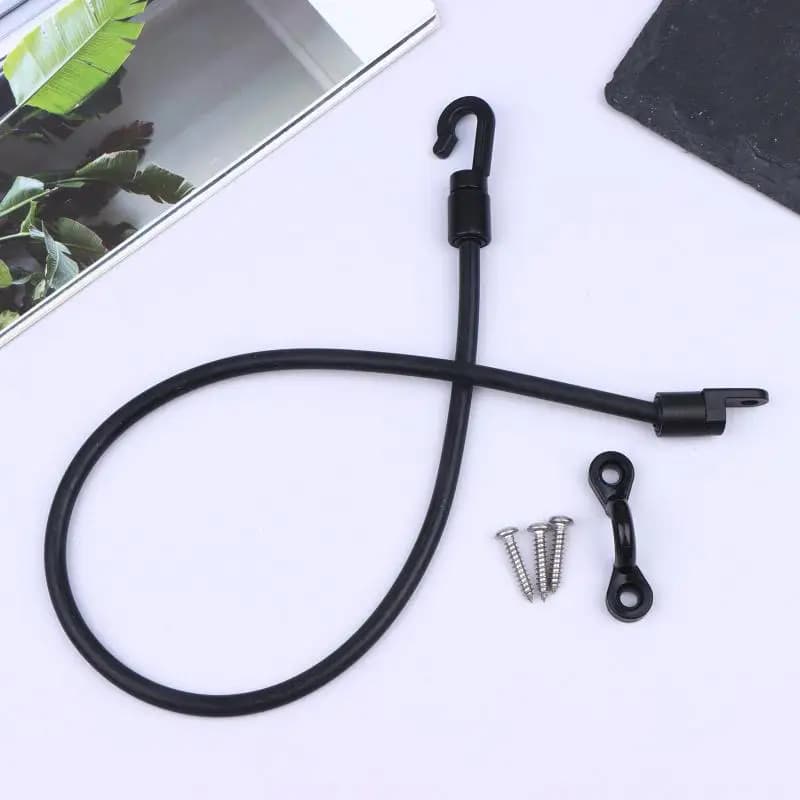 2 Pezzi Cinghia Regolabile da 18 Pollici per Canna da Pesca, Corda Elastica con Gancio e Fibbia, Accessorio Fissaggio per Ponte di Barche Marine, Kayak e Canoe