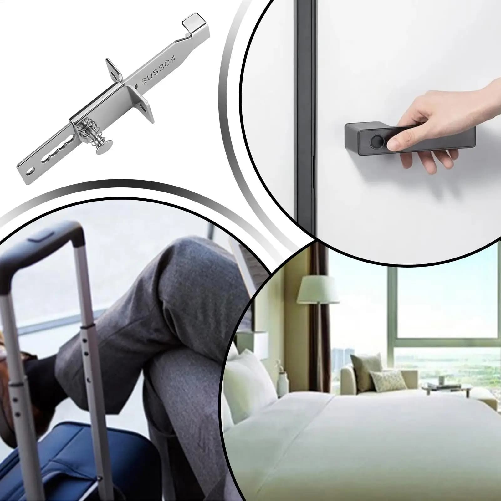Serratura per porta da viaggio Serrature per hotel per porte Sicurezza da viaggio Tappo a prova di bambino Dispositivo di sicurezza Armadietto per appartamento Casa Privacy Bambini