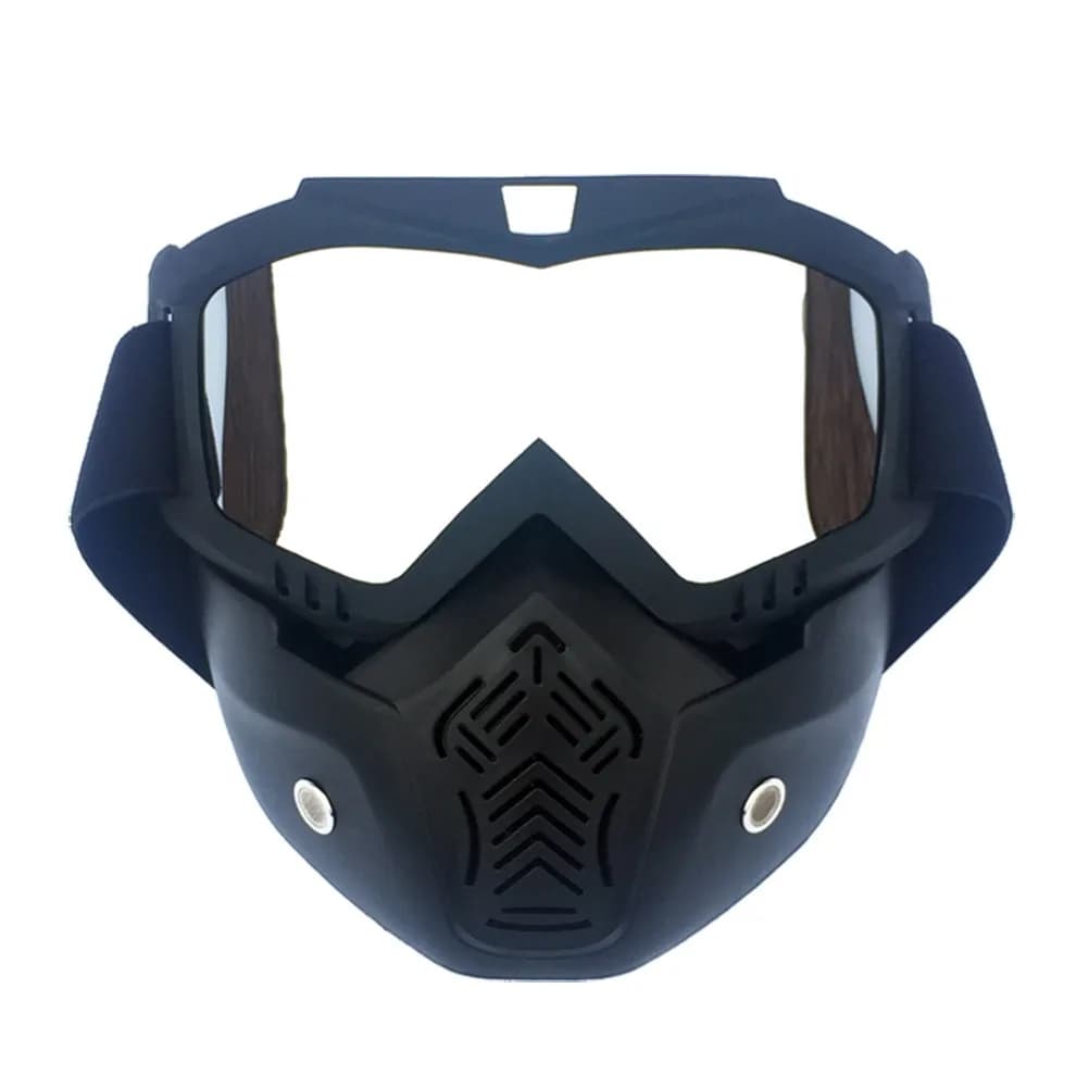 Snow Goggles Vintage Style Matte Black Frame Transparent Lens Ski Snowboard Dustproof Uv400 Protection Over Glasses