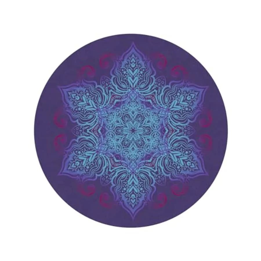 Tappetino Rotondo per Meditazione, Pilates e Yoga, Lussuoso Tappetino Grande in Camoscio con Base Antiscivolo in Gomma Naturale, Ideale per Meditazione e Stretching