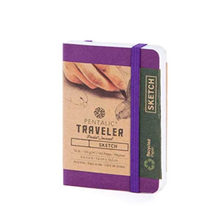 3" x 4" Pocket Sketchbook Traveler Journal, 160 Pages, Purple