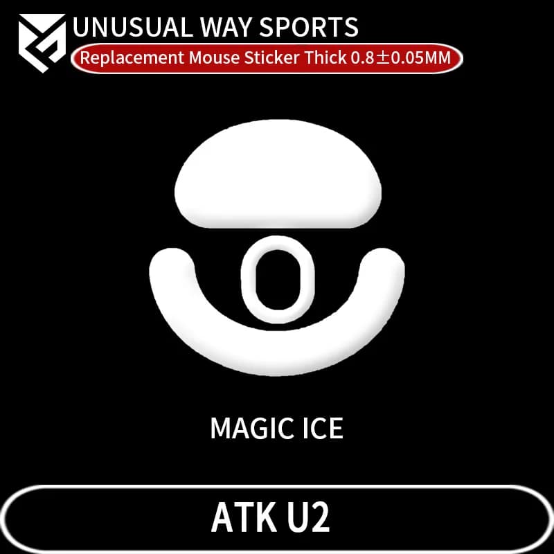 InsolitoWaySports Mouse Pattini Piedi ATK U2 PLUS Superficie curvata PTFE Anti collasso Magic Ice Pink Black Silver Fox