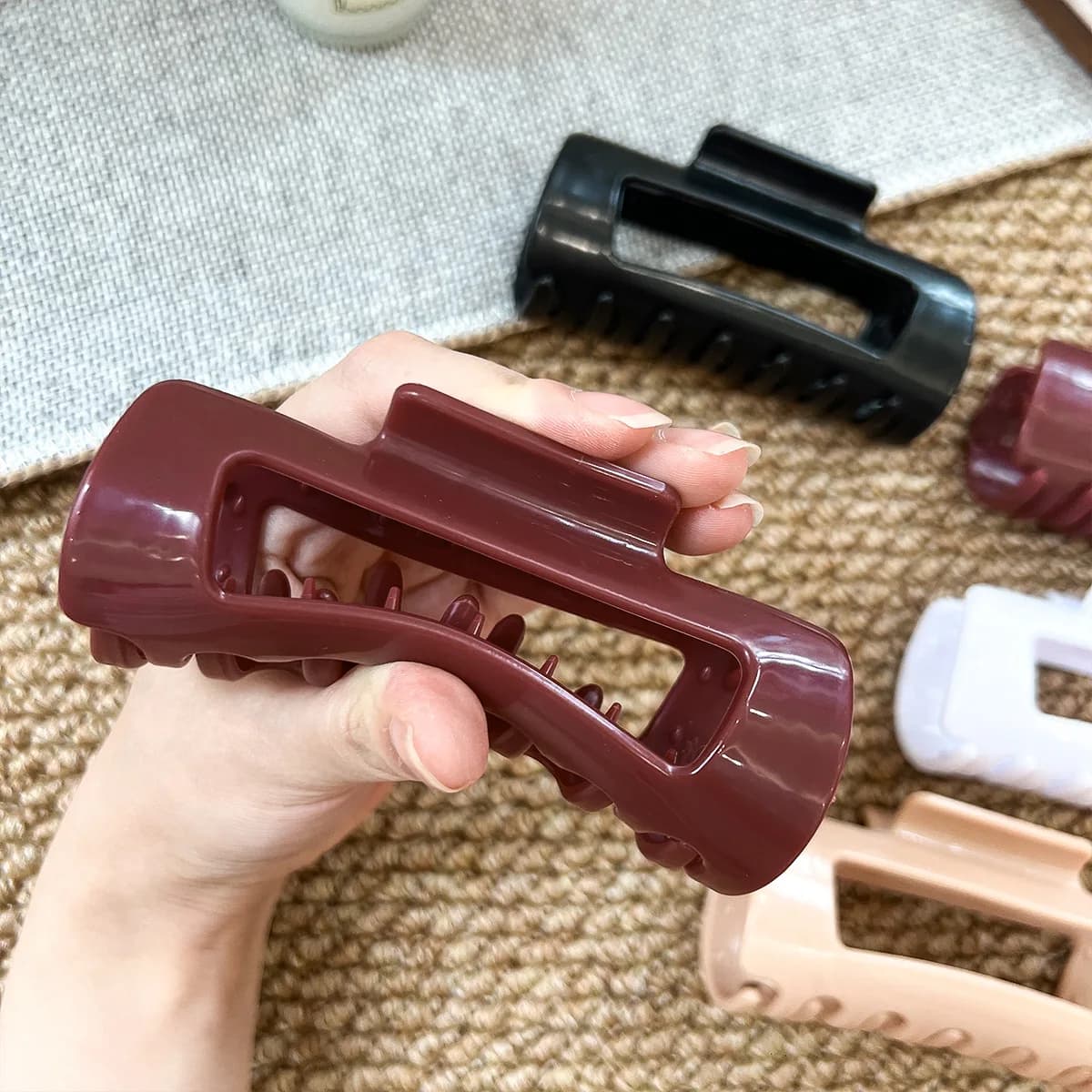 Silicone Shark Hair Clip Soft Safe Square Elastic Plastic Shark Claw Fashion Korean Style Classic Elegant Hair Accessories Women