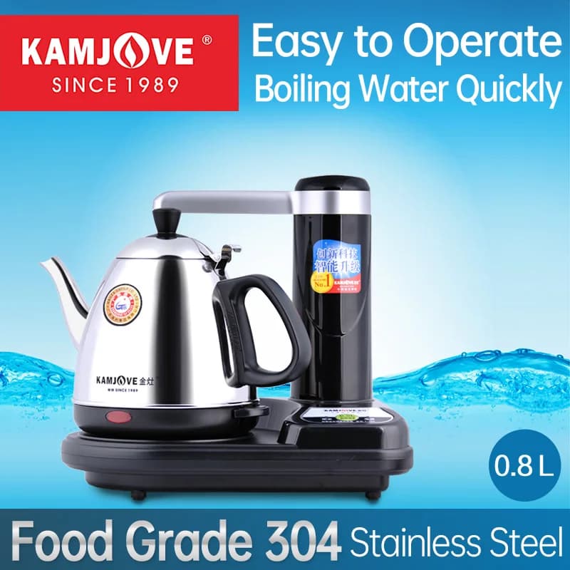 KAMJOVE 304 Stainless Steel Portable Kettle Intelligent 0.8 Liter Water kettle