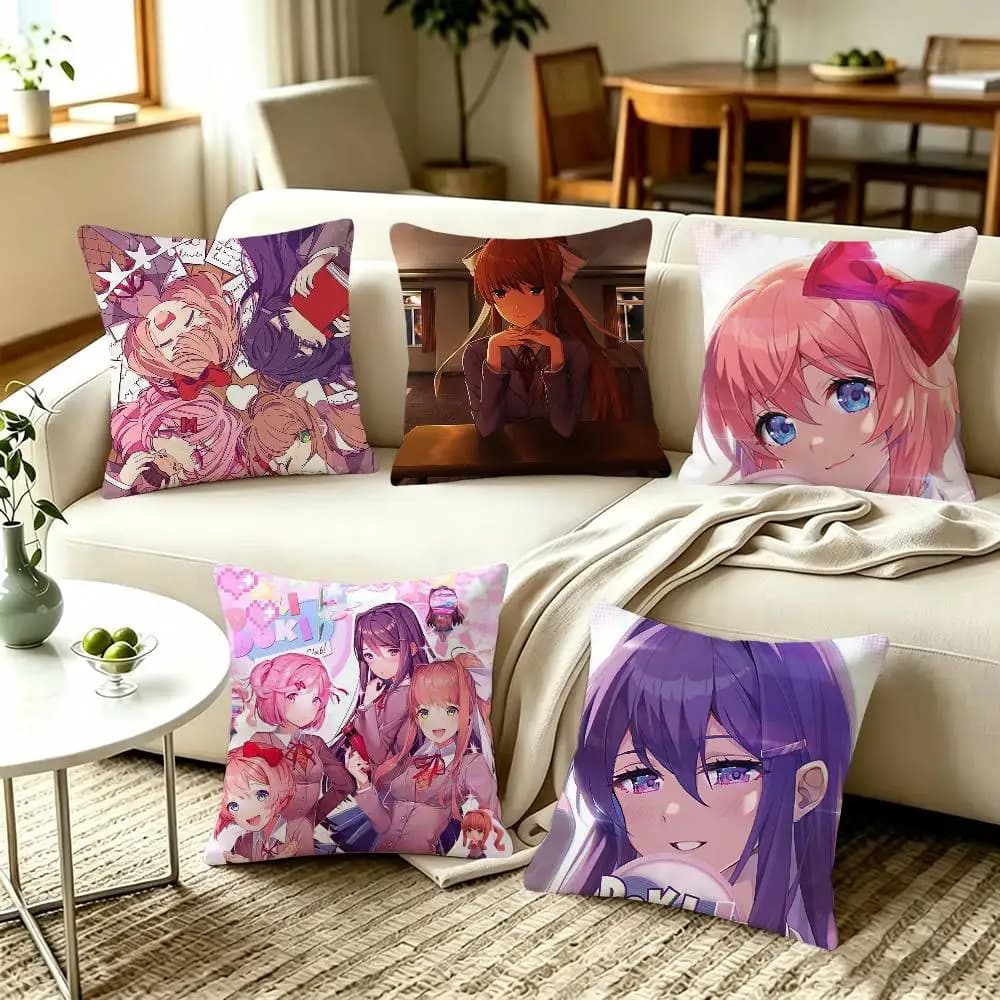 Yuri Natsuki Monika DDLC Sayori Home Sofa Cushion Covers and Aecorative Custom Pillow Covers