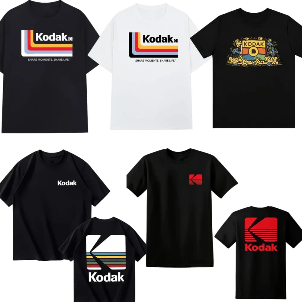 Kodak Film Multi Functional Brand Street Wear T-shirt 2026 Summer New Men Women Pure Cotton Oversized Y2K High Quality T-shirt