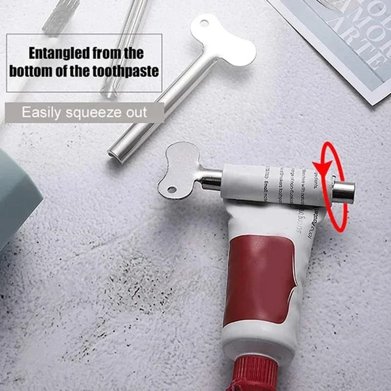 Dispenser per Dentifricio in Acciaio Inox, Spremitubo in Metallo per Detergenti Viso, Accessorio per Bagno
