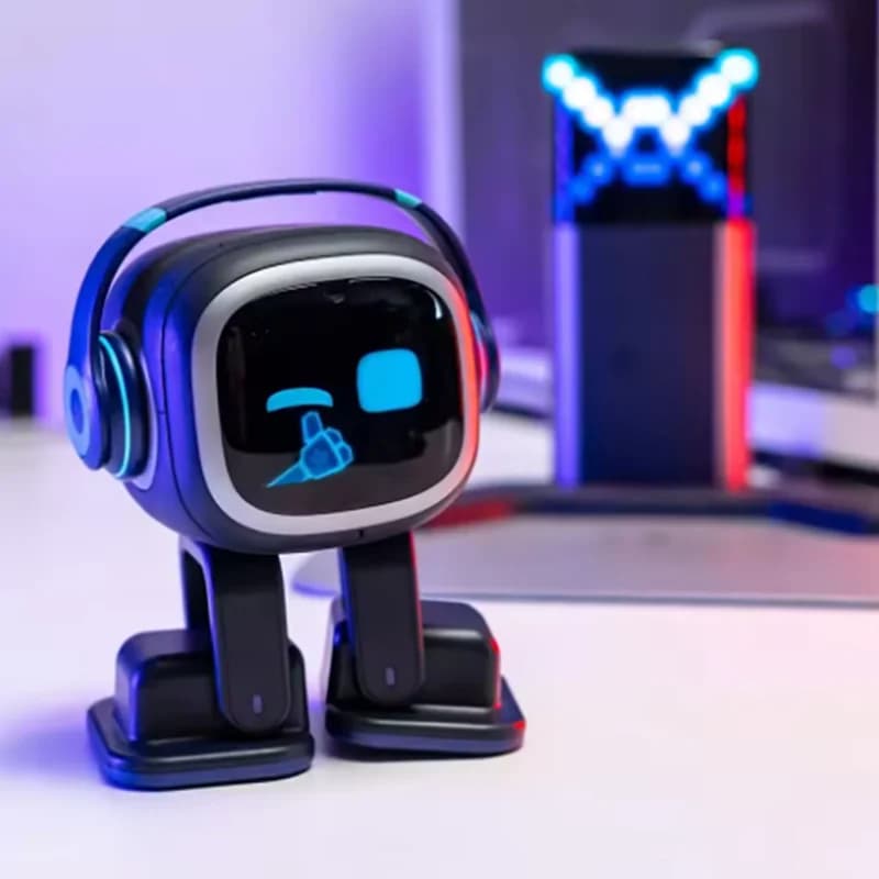 Compagno del robot desktop Emo AI | Presenta l'interazione vocale, il riconoscimento facciale, la riproduzione musicale e le capacità danzanti