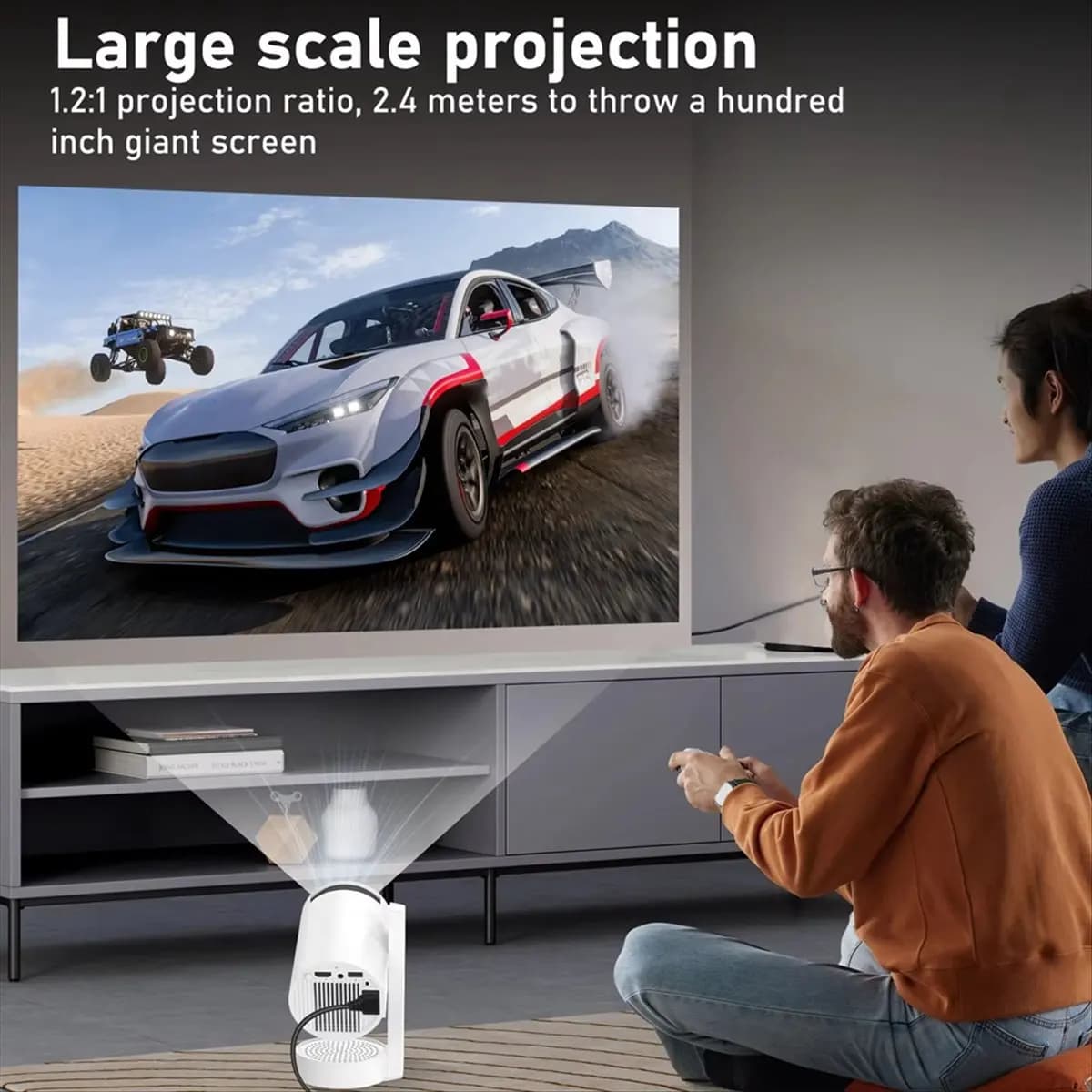 A69Z Mini proiettore portatile Android13 Dual Band 2.4G 5G WiFi6 Bluetooth5.0 Suono stereo 1280x720P Proiettore home theater (USA)