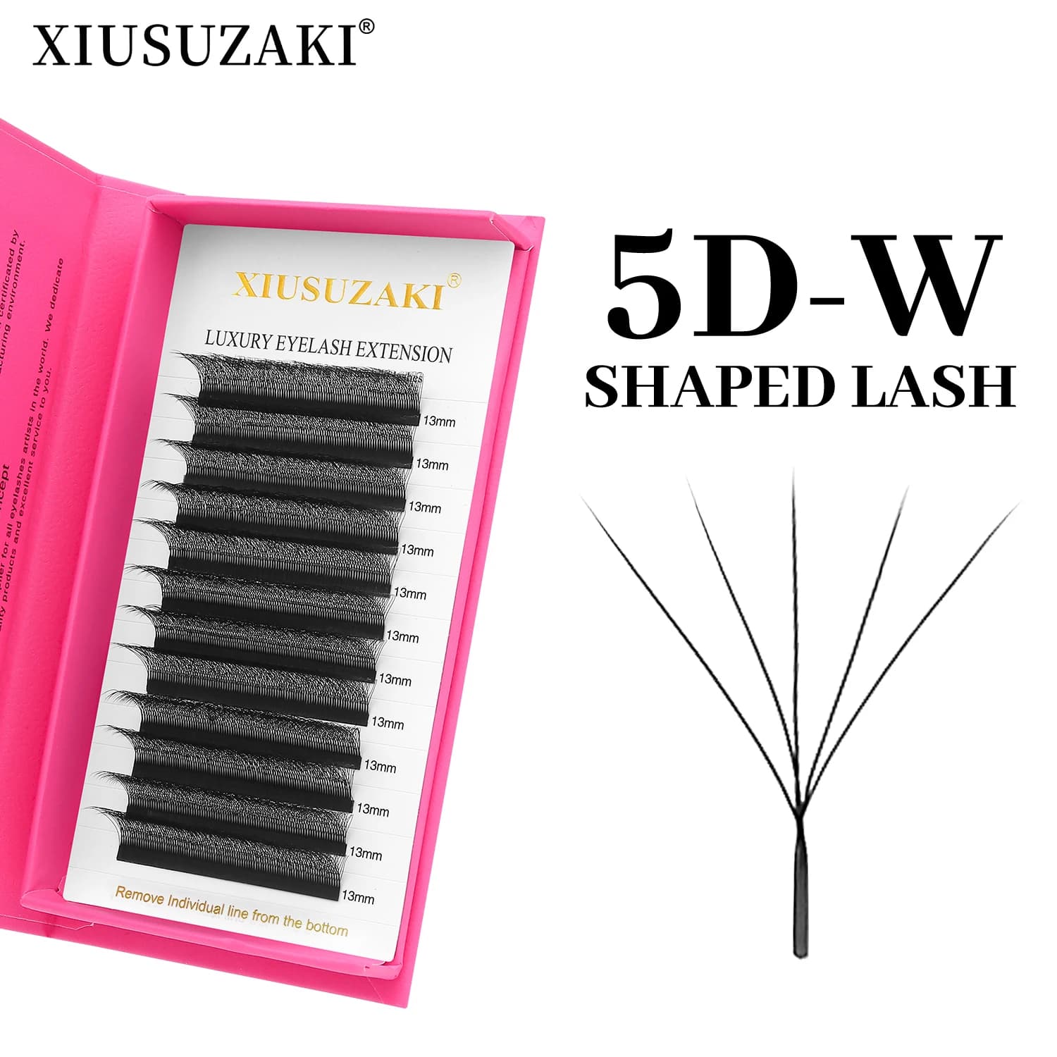 XIUSUZAKI 5D W Eyelash Extensions Black Brown Prefabricated Winds Eyelash Extension Soft Individual Volume Fake Eyelashes Makeup Tools