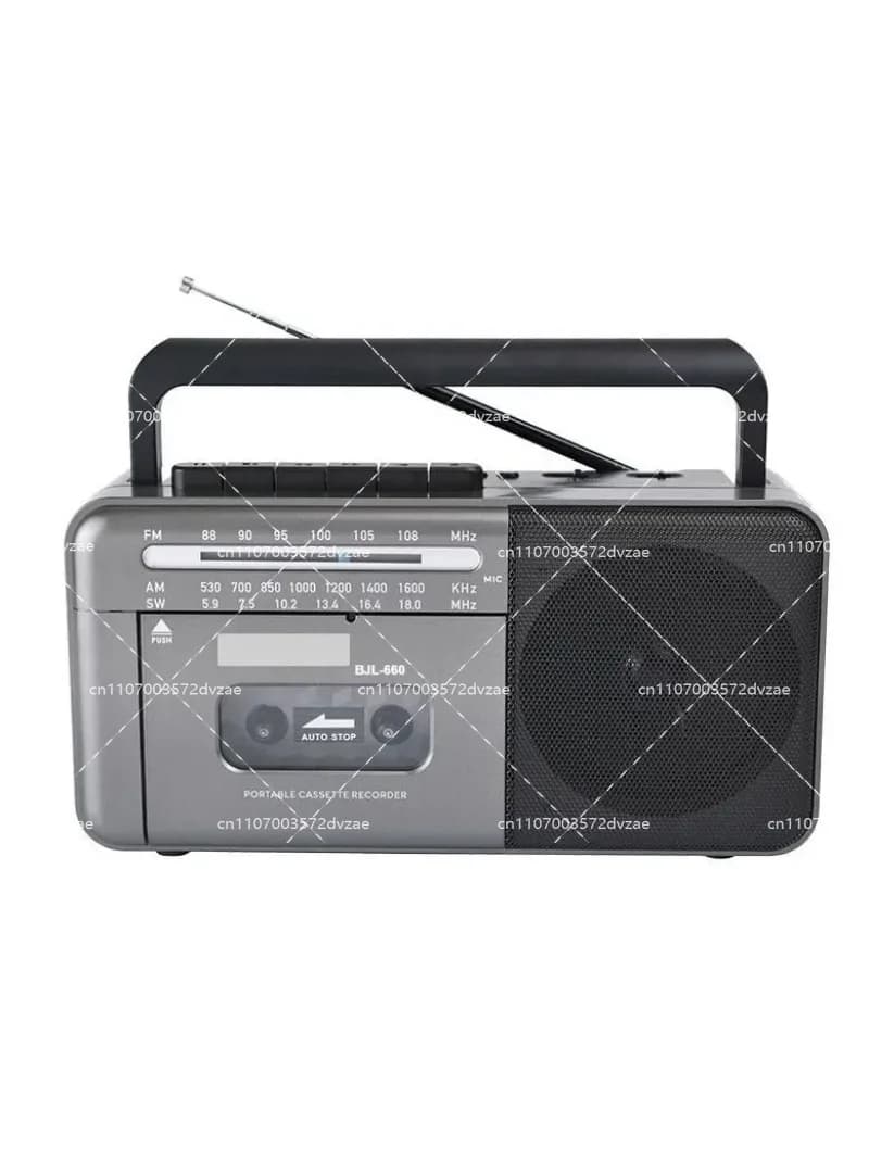 Lettore di cassette portatile, radio, altoparlante Bluetooth, lettore musicale, radio FM, lettore di cassette, altoparlante con porta USB