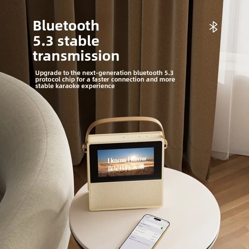 Macchina per Karaoke Domestico con Altoparlante Bluetooth Wireless e Microfono Portatile per Cantare