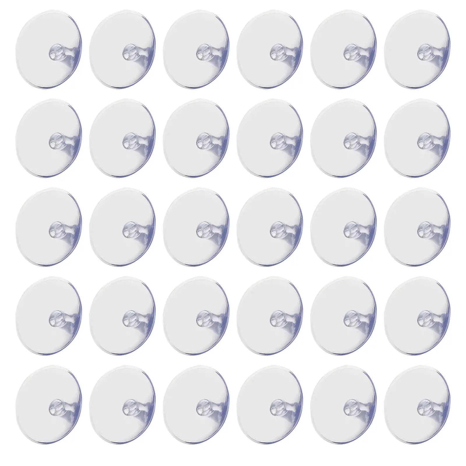 50Pcs Plastic Suction Cups Without Hook 3Cm Transparent Mushroom Head Adhesive Pads for Smooth Surfaces Holiday Decor Kitchen