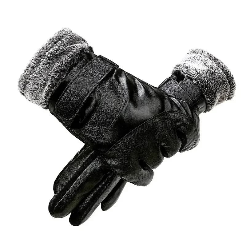 Guanti in pelle da uomo in pile invernale ispessito touch screen caldo antivento impermeabile guida guanti da equitazione per moto da donna Win