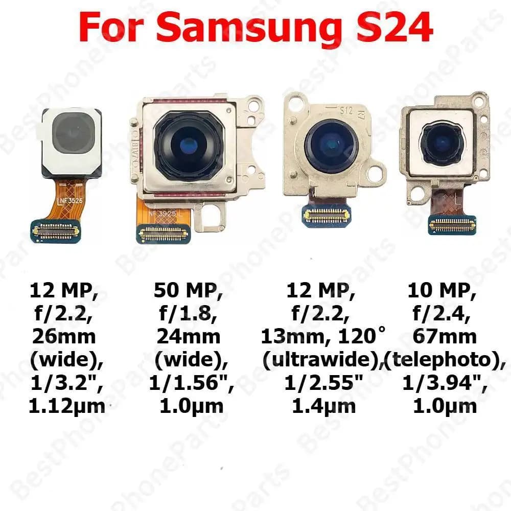 Fotocamera anteriore posteriore per Samsung S24 S921 Parte posteriore frontale frontale Selfie Modulo fotocamera posteriore Parti di ricambio per telefono cellulare