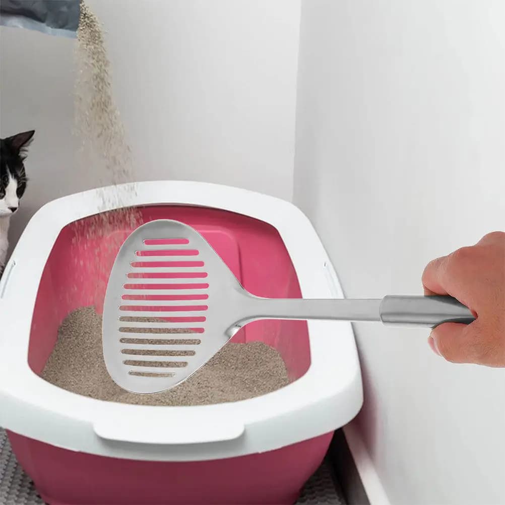 2Pcs Stainless Steel Cat Litter Scoop Metal Poop Scooper Wide Shovel for Convenient Litter Box Cleaning Tool Cat Scooper Metal