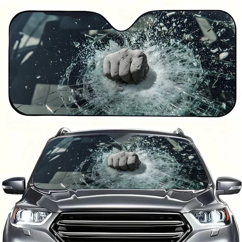 1Pcs Playful Design Car Windshield Sun Shade, Suitable For SUV, RV, Easy Installation