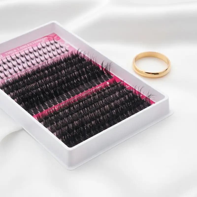 DIY False Eyelash Extension Kit Individual Lash Clusters Bottom And Upper Lashes Extra Thick And Fluffy Lashes For Beginners