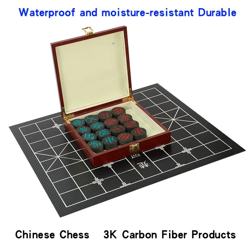 Carbon Fiber Chess Set with Board Large Chinese Chess ravel Board Game Set Students, and Children, Premium Gift for Adults