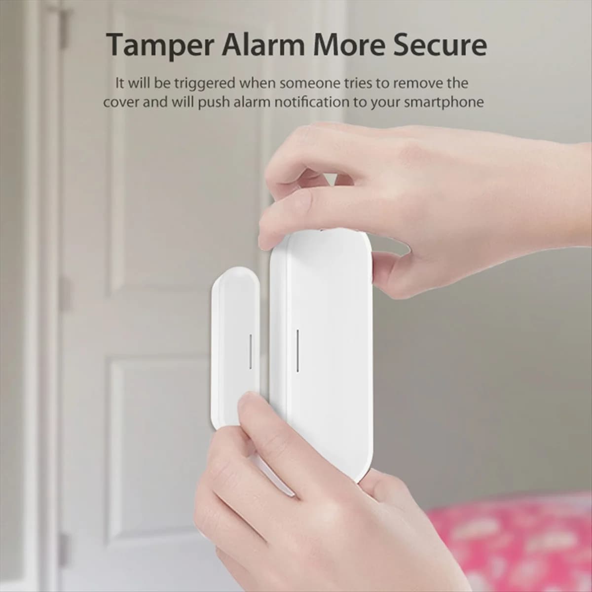 ABQR Tuya Matter Filettatura Sensore per porte e finestre Alimentato tramite USB Smart Home Sensore per porte intelligenti Allarme per la sicurezza domestica e l'automazione