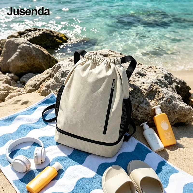 20L Swimming Storage Bag Sports Backpack for Basketball, Football, Badminton, Tennis Rackets with Separate Shoe Compartment