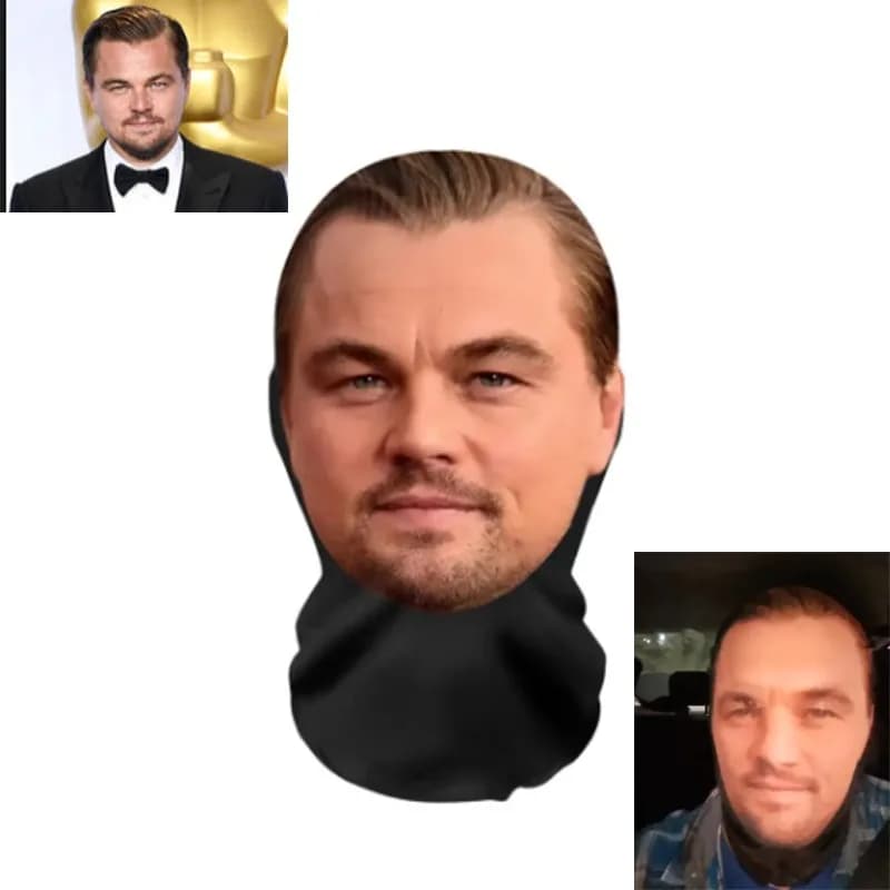 Leonardo DiCaprio Model 3D Maglia Maschera Copricapo Puntelli Cosplay Viso funny Printed Scarf for head Solar protection in ice silk Mask for head