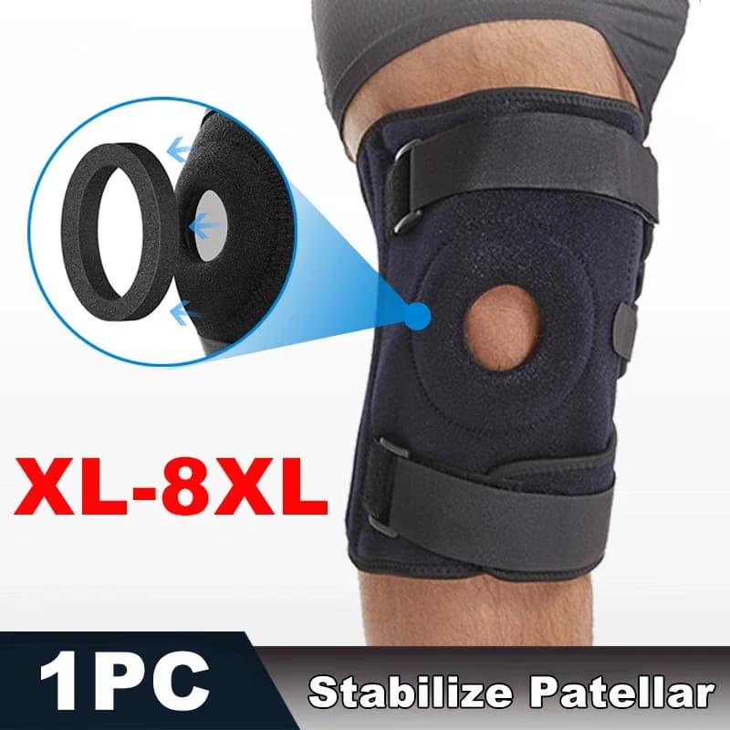XL-8XL Large Sport Knee Pad with Adjustable Strap Silicone Spring Knee Support Rotaulous Knee Pad for Running and Hiking