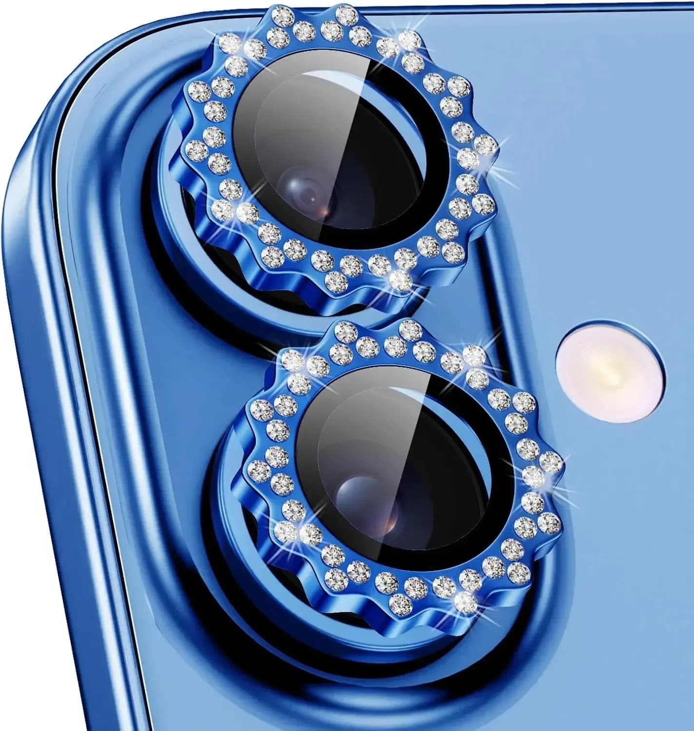 Bling 3D Metal Gear Design Diamond Camera Lens Glass Protector For IPhone 16 Pro Max 15Pro 16Plus Mechanical Case Friendly Rings