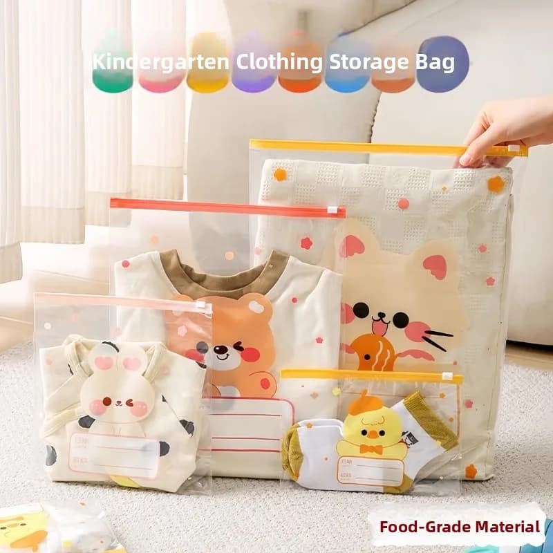 Children's Clothing Storage Bag Nursery Entrance Dirty Laundry Sealed Bag Waterproof Moisture Proof PEVA Bag