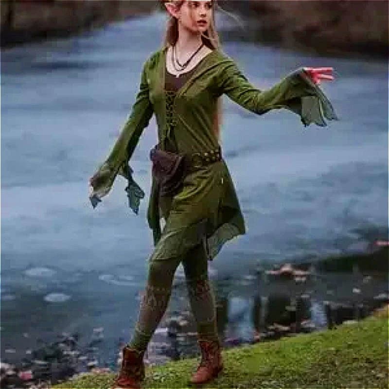 Elven Cloak Pixie Cape Fairy Costume Forest Green Cloak Medival Dress Fairy Outfit Elf Cosplay Fantasy Halloween