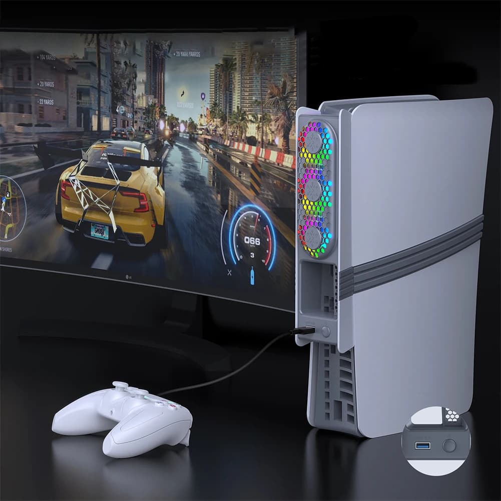 For Pro/ Slim Cooling Fan Game Console Cooling Fan Quiet Cooler Fans for Playstation 5 Pro/Slim Disc & Digital Edition