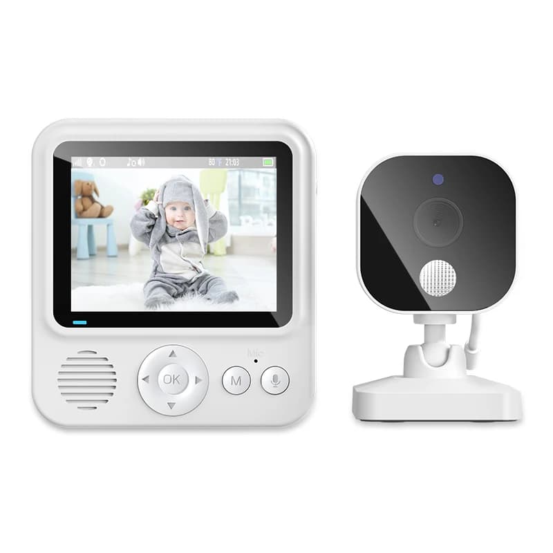 2MP 1080P Wireless Baby Monitor Temperature Monitoring 2.8Inch VOX Feeding Remind Intercom BabySistter Nanny Cam
