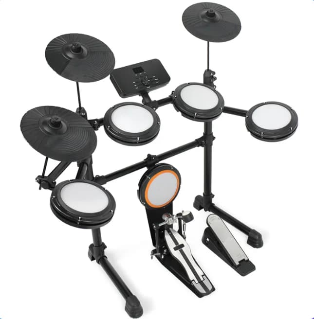 Electronic Jazz Drum Set Silicone Mesh Kit with Kick Drum Pad Professional Electric Drum Kit for Practice & Performance