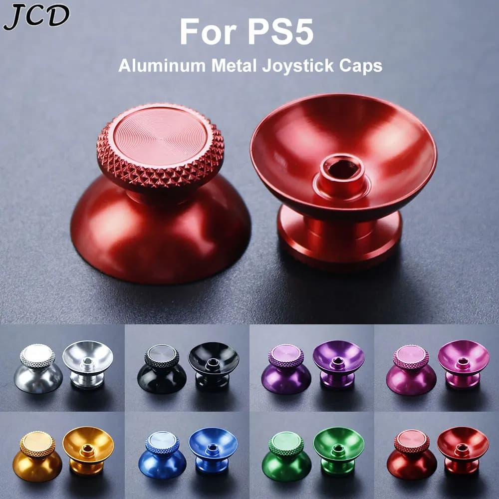 JCD 2 pz Alluminio Metallo Analogico Joystick Thumb Stick Grip Cap Per PS5 Controller Gamepad Rocker Caps Thumbstick Accessori