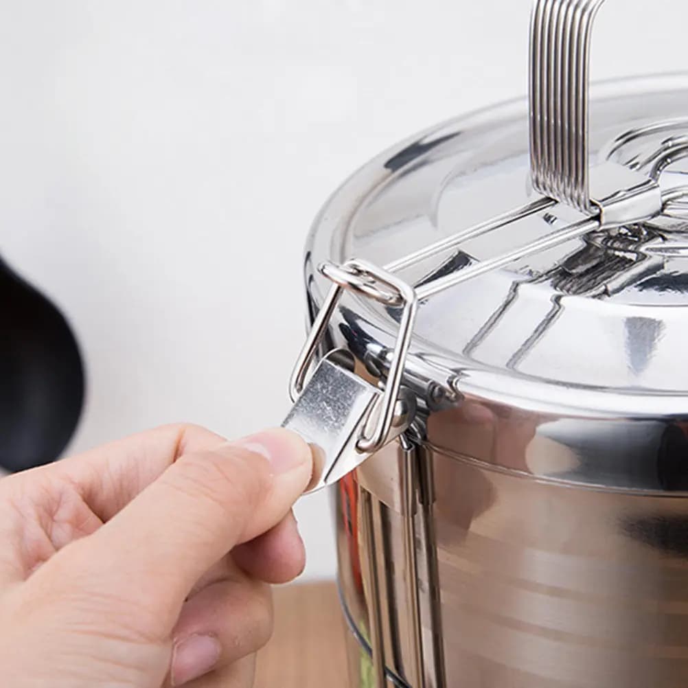 Contenitore Termico per Alimenti in Acciaio Inox a 4 Livelli, Compatto e Portatile, Mantiene il Sapore Originale, per Picnic e Scuola