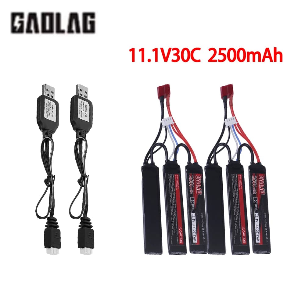 Batteria ai polimeri di litio 11.1V 30C 2500mAh 3S per elicottero RC e quadricottero