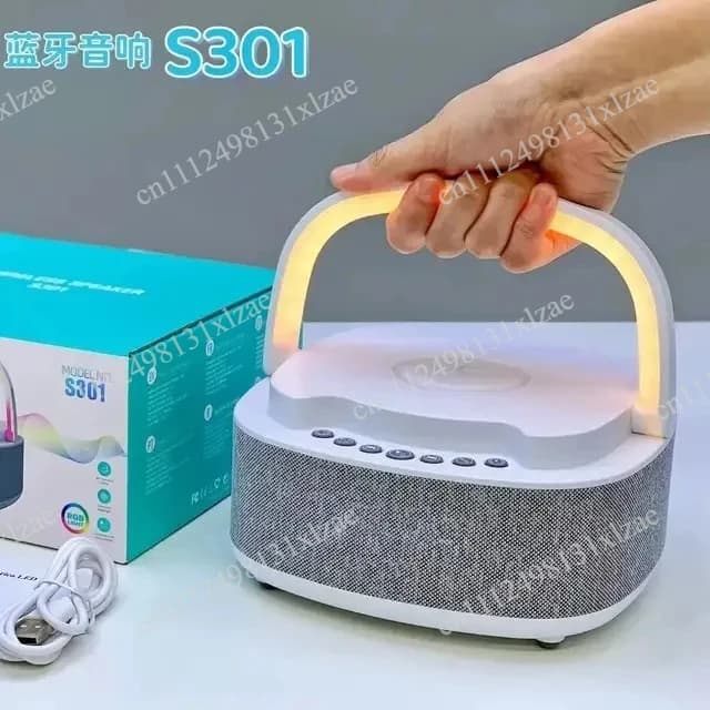 2-in-1 Wireless Charger & Bluetooth Speaker S301 - LED Alarm Clock with Timer Function, Portable Desktop Audio for Home Office