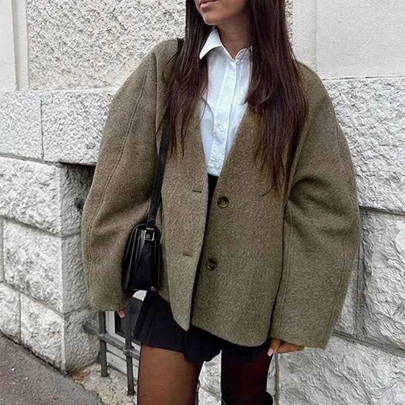 Tops Women Winter Elegant Sweater Cardigan V-neck Loose-fit Hoodie New Comfortable Casual Minimalist Stylish Niche Versatile