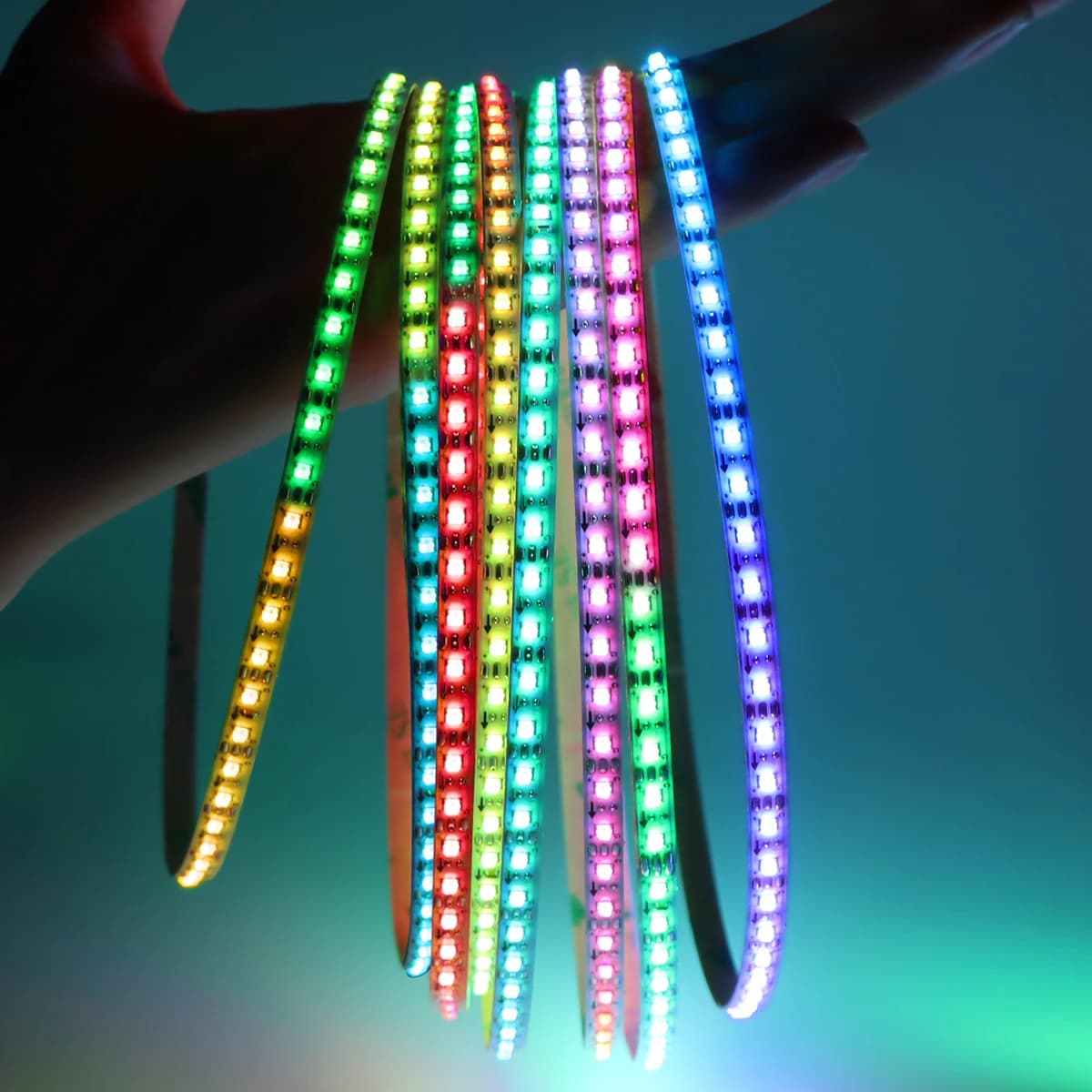 Smart RGBIC WS2812B IC Pixel LED Strip Light DC5V 160LED/M Indirizzabile individualmente 2020SMD Inseguendo il nastro al neon per la decorazione dell'auto domestica