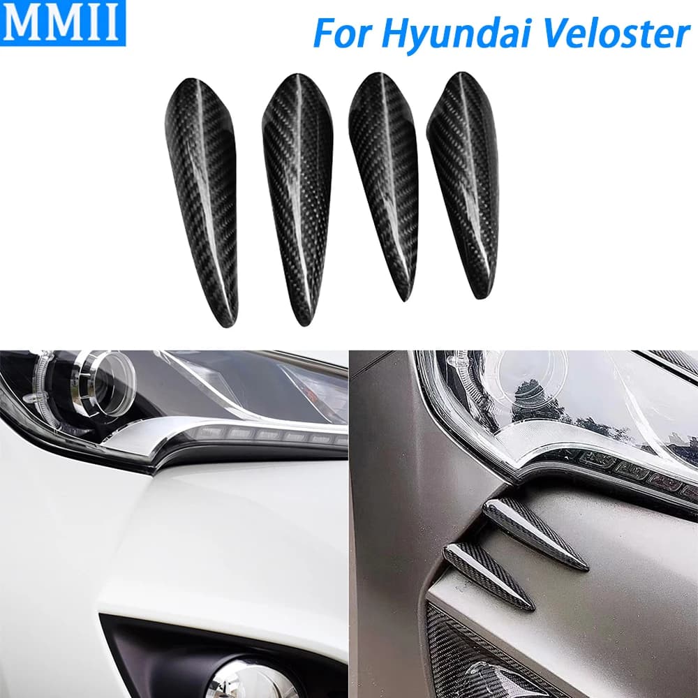 Per Hyundai Veloster Turbo 2011-2017 vera fibra di carbonio paraurti anteriore pannello Splitter laterale decorazione auto accessori retrofit