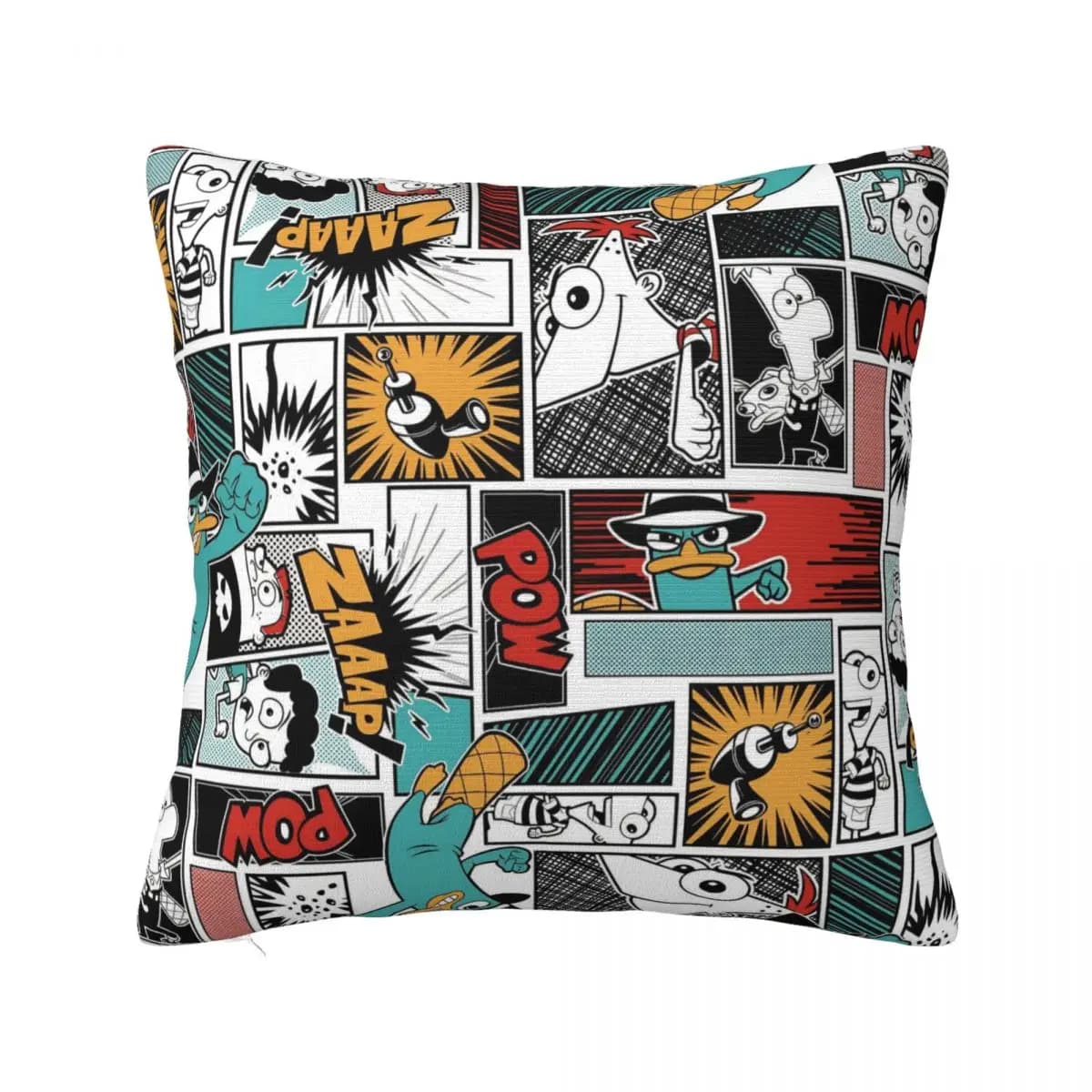 Perry The Platypus Pillow Case Anime Cushion Cover Awesome Polyester Decorative Throw Pillow Case Cover for Home 45x45cm