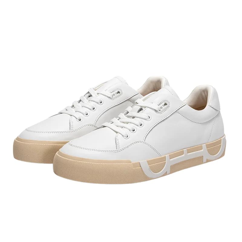 Scarpe da ginnastica da uomo Scarpe basse da passeggio traspiranti in pelle PU casual per uomo 2025Nuove scarpe da tennis da uomo bianche morbide