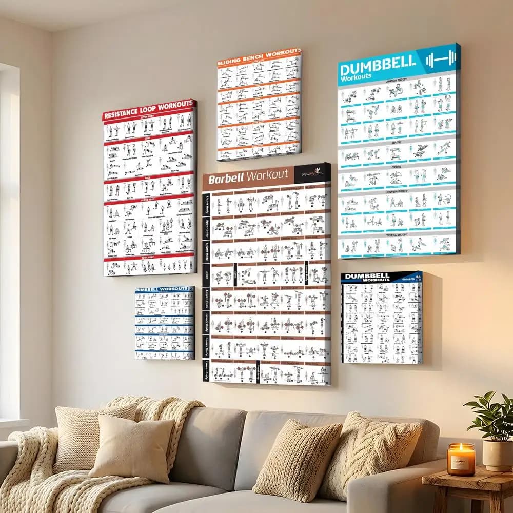 Modern canvas with HD printing of Sports, Fitness, Manubri and Kettlebell, Calligraphy, Ecological Wall Decoration for the House